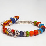 @BuyMartianJewelry | Handmade Colorful Stone Beaded Bracelet – String Finish with Silver Accents | Unisex Boho Jewelry - SHIPS VIA USPS (This Week Only)