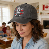 Best Mom Ever Hat For Women, Adjustable Embroidered Wash Cotton Baseball Cap