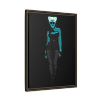 Rein in Ray-Bans: Femme Fatale – Framed 18x24 Canvas | Galactic Noir Steampunk Wall Art (FSC-Certified Wood) | International Shipping Available