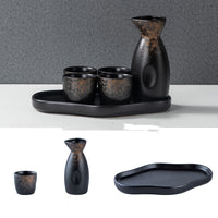 For Wine Lovers | @BuyMartianHome Elegant Japanese Ceramic Sake Cup Set with Warmer Tray | Retro-Inspired Wine Set for Spirits