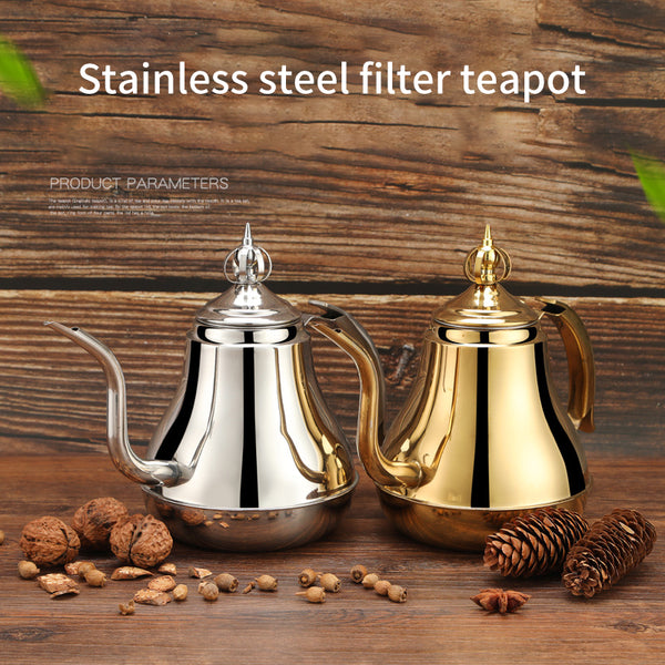 For Tea Lovers | @BuyMartian  Modern Martian Exquisite Stylish & Durable Stainless Steel 1.2L/1.8L Teapot | Includes Filter | Perfect for Tea & Coffee Lovers | Get Gold, Silver or BOTH!