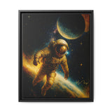 54 Mondays™ Project | Eclipse Meridian – Beverly Hills Edition | Astronaut Near Planetary Shadow | Cosmic Noir Wall Art | Limited Gold Max Fuega™ Signature | FSC-Certified Framed Matte Canvas