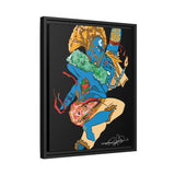 Indigenous Blue – Afro-Futurist Canvas Art (Framed) | Cultural Power. Cosmic Energy. Limited Release (FSC-Certified Wood) | International Shipping Available