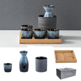 For Wine Lovers | @BuyMartianHome Elegant Japanese Ceramic Sake Cup Set with Warmer Tray | Retro-Inspired Wine Set for Spirits