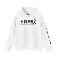 Hope Tougher Than Tumors™ Hoodie – Inspirational Cancer Awareness Sweatshirt | Gift for Survivors, Fighters & Supporters | Unisex Fit