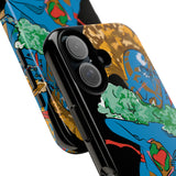 Indigenous Blue iPhone Tough Cases – Artistic Protective Covers | Fits iPhone 8 to iPhone 16 Pro Max | Licensed Design by Quuban Quinterro™