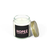 Inspirational Hope Candle – “Tougher Than Tumors” Breast Cancer Gift for Her | 4oz or 9oz Coconut Apricot Wax | Clear or Amber Glass Jar