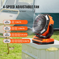Portable Fan Rechargeable 13 Inch, Battery Powered Fan With LED Lantern, 4 Speeds Adjustable