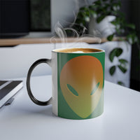 BuyMartianHome Abstract Alien Buy Martian Merch™ Color Morphing Mug, 11oz (TheBlogFAZ.com Green Sunrise)