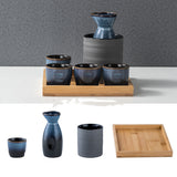 For Wine Lovers | @BuyMartianHome Elegant Japanese Ceramic Sake Cup Set with Warmer Tray | Retro-Inspired Wine Set for Spirits