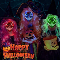 Your Fave Cosplay Merch | @BuyMartian 3-Mode LED Light Up Glow & Go Purge "Stitches" Neon Halloween Mask Costume (3 Options)