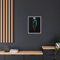 Rein in Ray-Bans: Femme Fatale – Framed 18x24 Canvas | Galactic Noir Steampunk Wall Art (FSC-Certified Wood) | International Shipping Available