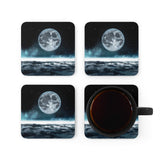 Buy Martian Merch ™ | Atmospheric Moon 4-Piece Coaster Set (Cork Back Sliding Prevention)