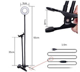 Clamp-On LED Ring Light with Phone Holder, 3 Color Modes, 10 Brightness Levels, USB Powered Desk Light for Video Calls, Makeup, Streaming, and Content Creation