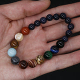 @BuyMartianJewelry | Natural Stone Solar System Bracelet – Handmade 8 Planet Beads Universe Jewelry | Unisex Chakra Energy Yoga Bracelet | Space Jewelry