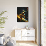 54 Mondays™ Project | Eclipse Meridian – Beverly Hills Edition | Astronaut Near Planetary Shadow | Cosmic Noir Wall Art | Limited Gold Max Fuega™ Signature | FSC-Certified Framed Matte Canvas