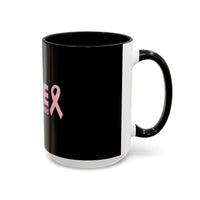 Hopeful Pink Ribbon Coffee Mug - Inspiration Gift for Cancer Survivors, Encouragement Cup, Supportive Breast Cancer Awareness