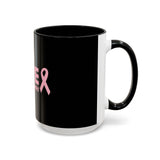 Hopeful Pink Ribbon Coffee Mug - Inspiration Gift for Cancer Survivors, Encouragement Cup, Supportive Breast Cancer Awareness