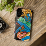 Indigenous Blue iPhone Tough Cases – Artistic Protective Covers | Fits iPhone 8 to iPhone 16 Pro Max | Licensed Design by Quuban Quinterro™