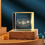 3D Crystal Cube LED Night Light | Modern Transparent Desktop Lamp for Home or Office | Elegant Ambient Lighting & Gift Décor