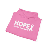 Hope Tougher Than Tumors™ Hoodie – Inspirational Cancer Awareness Sweatshirt | Gift for Survivors, Fighters & Supporters | Unisex Fit