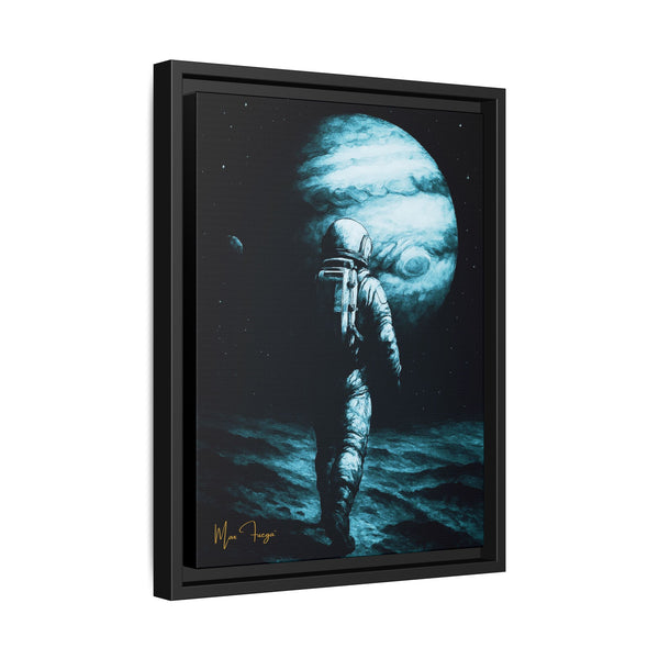 54 Mondays™ Project | Silent Giant – Beverly Hills Edition | Astronaut Facing Gas Giant | Cosmic Noir Wall Art | Limited Gold Max Fuega™ Signature | FSC-Certified Framed Matte Canvas