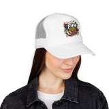 FIFA 2026 HTX Trucker Hat — Colorful Soccer Tournament Foam Cap