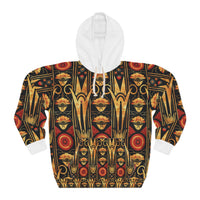 Buy Martian Merch™ | IronEagle 47 African Art Deco Unisex Pullover Hoodie | Sun of Mars (Red, Gold, Black)