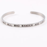 Your Fave Travel Merch | Inspirational LOVE YOURSELF Mantra Quote Titanium Bracelet / Bangle Jewelry (Stainless Steel)