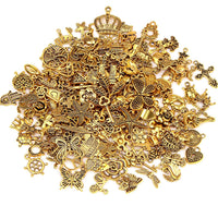 200Pcs Gold Charms Bulk Antique Gold Charms For Jewelry Making Charm Bracelet Necklace Earrings DIY Craft Making