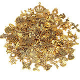 200Pcs Gold Charms Bulk Antique Gold Charms For Jewelry Making Charm Bracelet Necklace Earrings DIY Craft Making