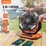 Portable Fan Rechargeable 13 Inch, Battery Powered Fan With LED Lantern, 4 Speeds Adjustable