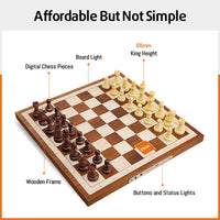 Chessnut Air Electronic Chess Set – AI-Enhanced Game Board with LEDs, Extra Queens & Adaptive App Integration for a High-Tech Chess Experience