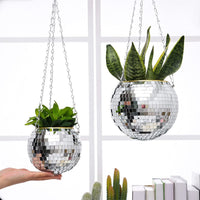 Max Garden Galax ™ Unique Mirror-Shaped Hanging Planter for Home & Garden | Disco Ball Funk | Flower & Plant Pot (Various Colors)