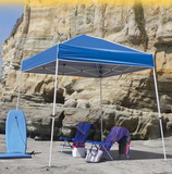 10x10 Pop Up Canopy Tent – Blue Slant Leg Steel Frame w/ Wheeled Bag, UV 50+ Outdoor Shade Shelter