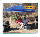 10x10 Pop Up Canopy Tent – Blue Slant Leg Steel Frame w/ Wheeled Bag, UV 50+ Outdoor Shade Shelter