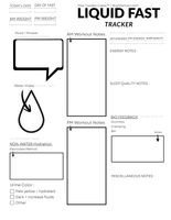 Liquid Fast Tracker (Printable Daily Sheet for AM/PM Fitness + Hydration Monitoring)