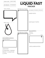 Liquid Fast Tracker (Printable Daily Sheet for AM/PM Fitness + Hydration Monitoring)