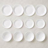 Corelle 12-Piece White Glass Dinnerware Set, Plates Bowls, Service for 4 | US SHIPPING