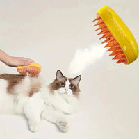 Planetary Pets™ | Pet Grooming Made Easy | 3-in-1 Electric Steamy Brush for Cats & Dogs with Sprayer, Massage & Shedding Functions | Spa-Like Grooming