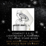 COMPACT Beautiful 3.5QT Stand Mixer by Drew Barrymore | 300W Tilt-Head Electric Mixer w/ 12 Speeds, Dough Hook & Whisk – White Icing