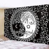 @BuyMartianHome | It's A VIBE | Unapologetically Her Boho Curly Haired Queen Goddess In Shades | Cosmic Themes | Tapestry for Your Favorite Wall
