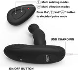 The Saucy Martian™ | 360°Prostate Massager Dual Motors+Electric Shock Pulse Anal Vibrator Butt Plug Remote Control w/ 3 Rotation Speed & 16 Vibrations