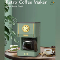 @BuyMartianHome | Retro-Style Drip Coffee Maker with 25 Oz Glass Pot – Matcha Green, 3 Brewing Modes | Great for Home OR Office! | International Shipping Available