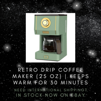 @BuyMartianHome | Retro-Style Drip Coffee Maker with 25 Oz Glass Pot – Matcha Green, 3 Brewing Modes | Great for Home OR Office! | International Shipping Available