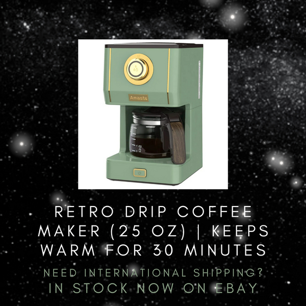 @BuyMartianHome | Retro-Style Drip Coffee Maker with 25 Oz Glass Pot – Matcha Green, 3 Brewing Modes | Great for Home OR Office! | International Shipping Available