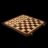 Three-In-One Foldable Wooden Chess Board – High-Grade Set for Chess, Backgammon & Checkers | Ultimate Brain Sports & Leisure Games