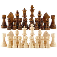 Brand New 32pcs Wooden Chess Pieces – Complete International Chess Set with Two Sizes for Chess Enthusiasts & Entertainment