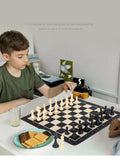 Portable Weighted Chess Set – Large Templar Pieces with Double Queens & Foldable Chessboard for Adults & Kids