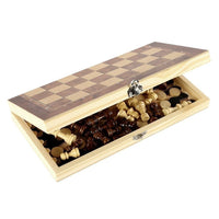 3-in-1 Exquisite Wooden Chess Set – Travel-Ready Chess, Checkers & Backgammon Board for Classic Strategy Games